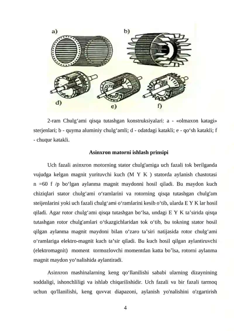 Asinxron matorni ishlash prinsipi 4
