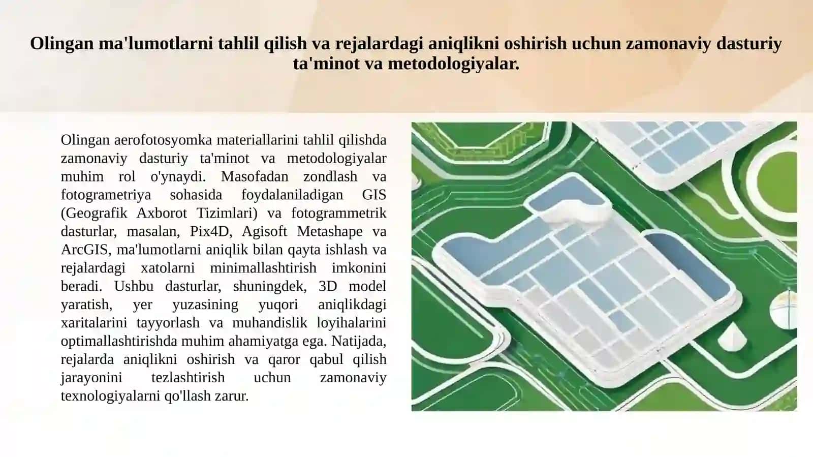 Planlarni to'g'irlashda aerofotosyomka materiallaridan foydalanish haqida. 4