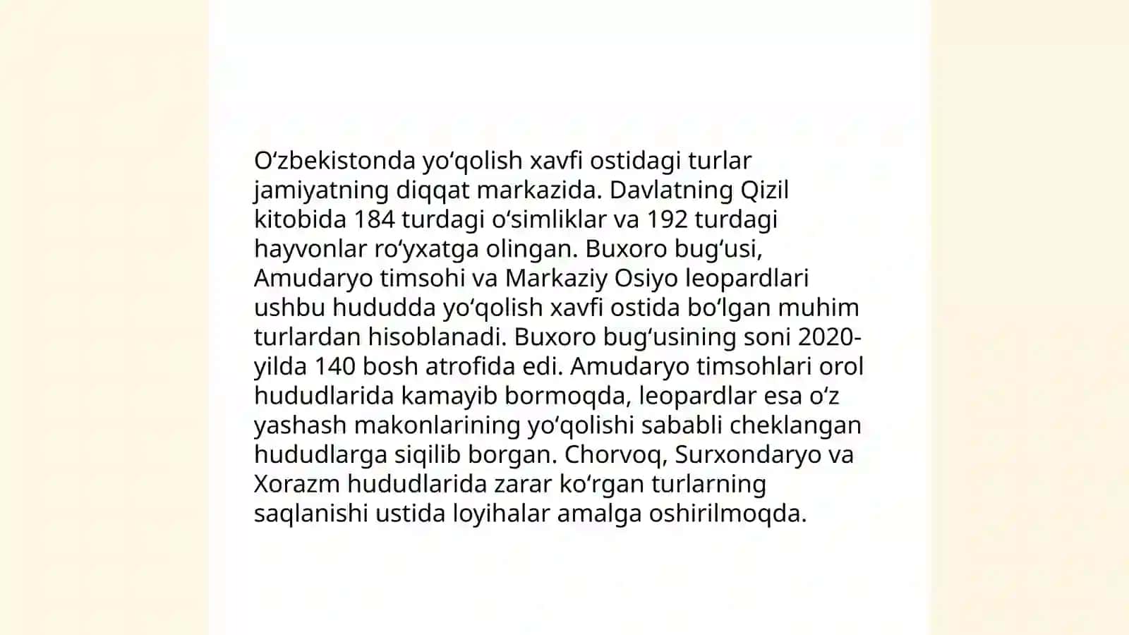 Òzbekiston Respublikasi Qizil kitobi 4