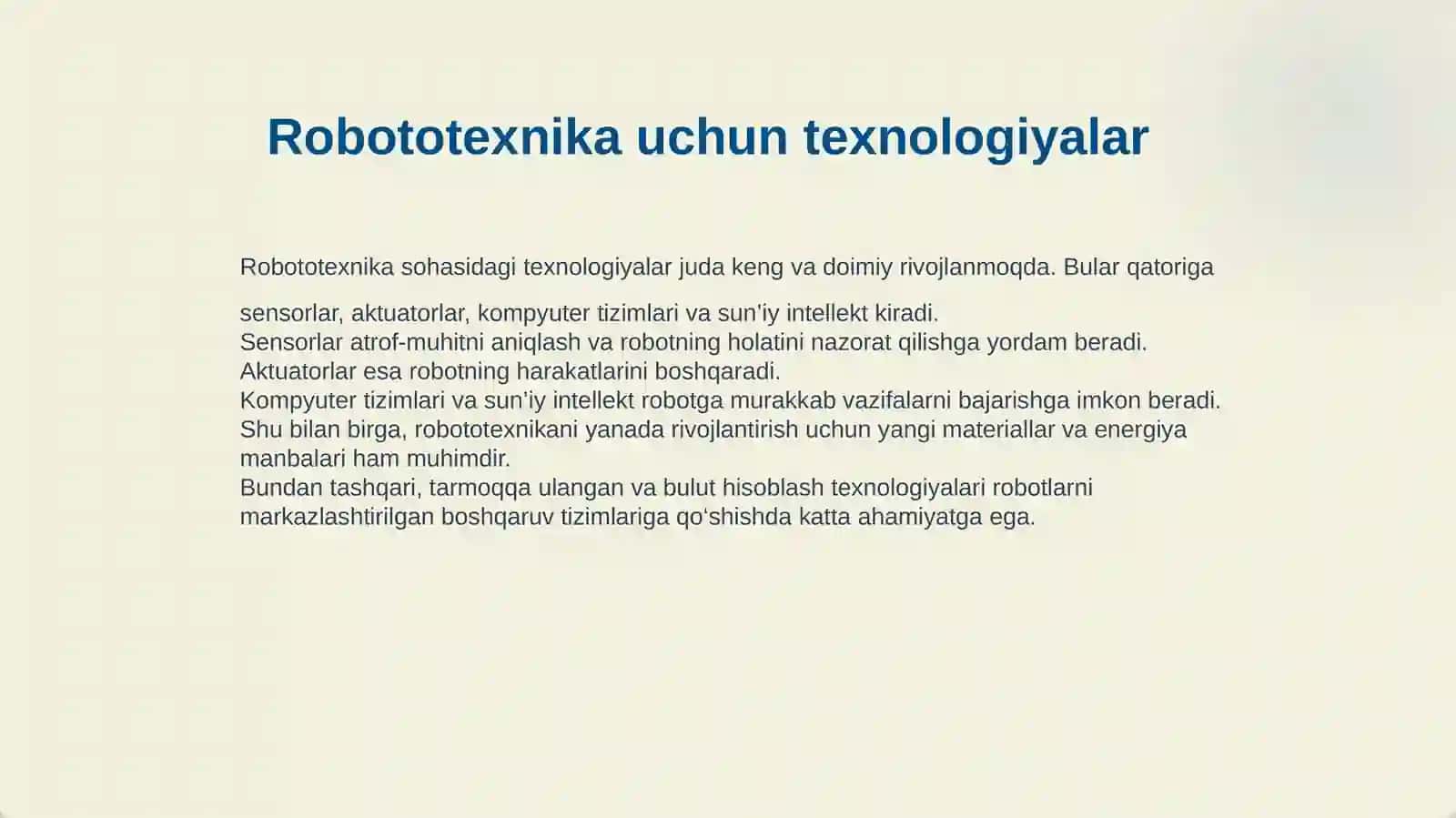 INTELLEKTUAL BOSHQARUV TIZIMLARINI ROBOTATEXNIKA YOʻNALISHIDA QOʻLLASH ISTIQBOLLARI 4
