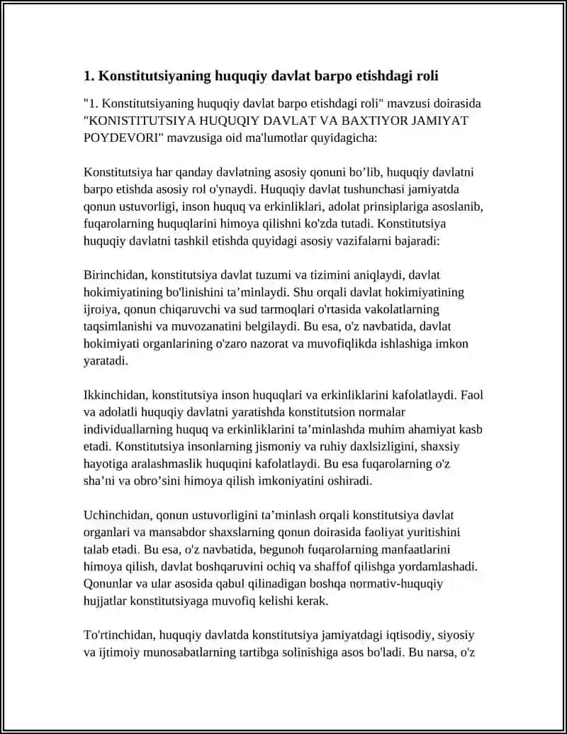 KONISTITUTSIYA HUQUQIY DAVLAT VA BAXTIYOR JAMIYAT POYDEVORI 4