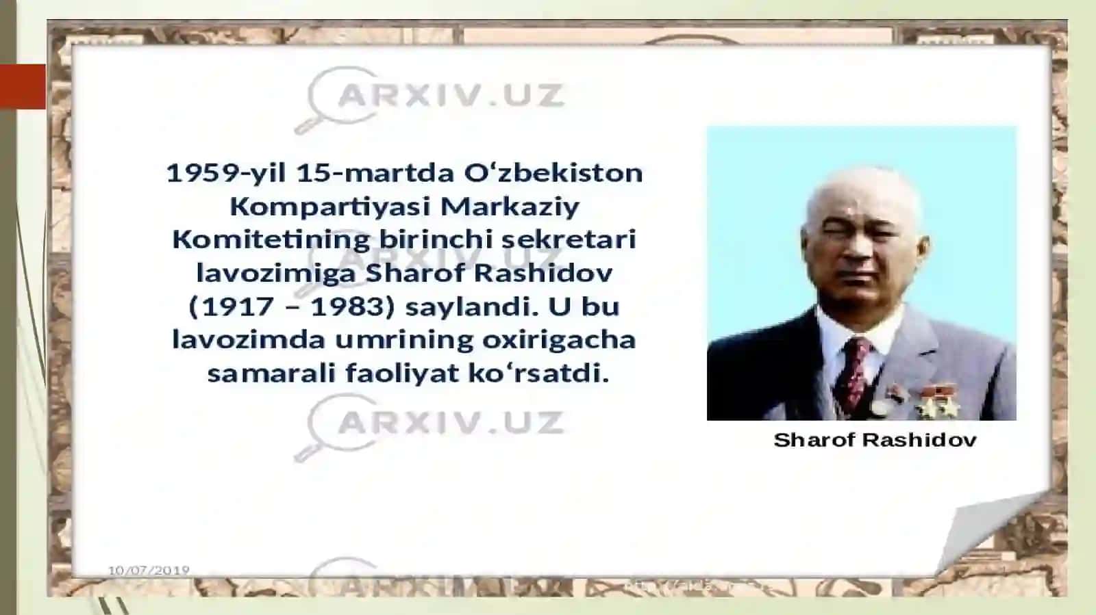 Sharof Rashidovning davlat va jamoat arbobi sifatida faoliyati 4