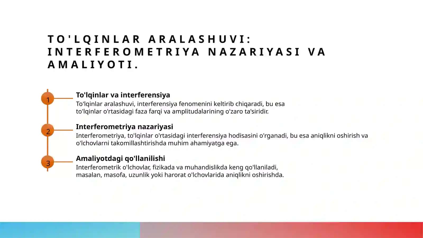Interferometrik o'lchovlari va ularning qollanilishi 4