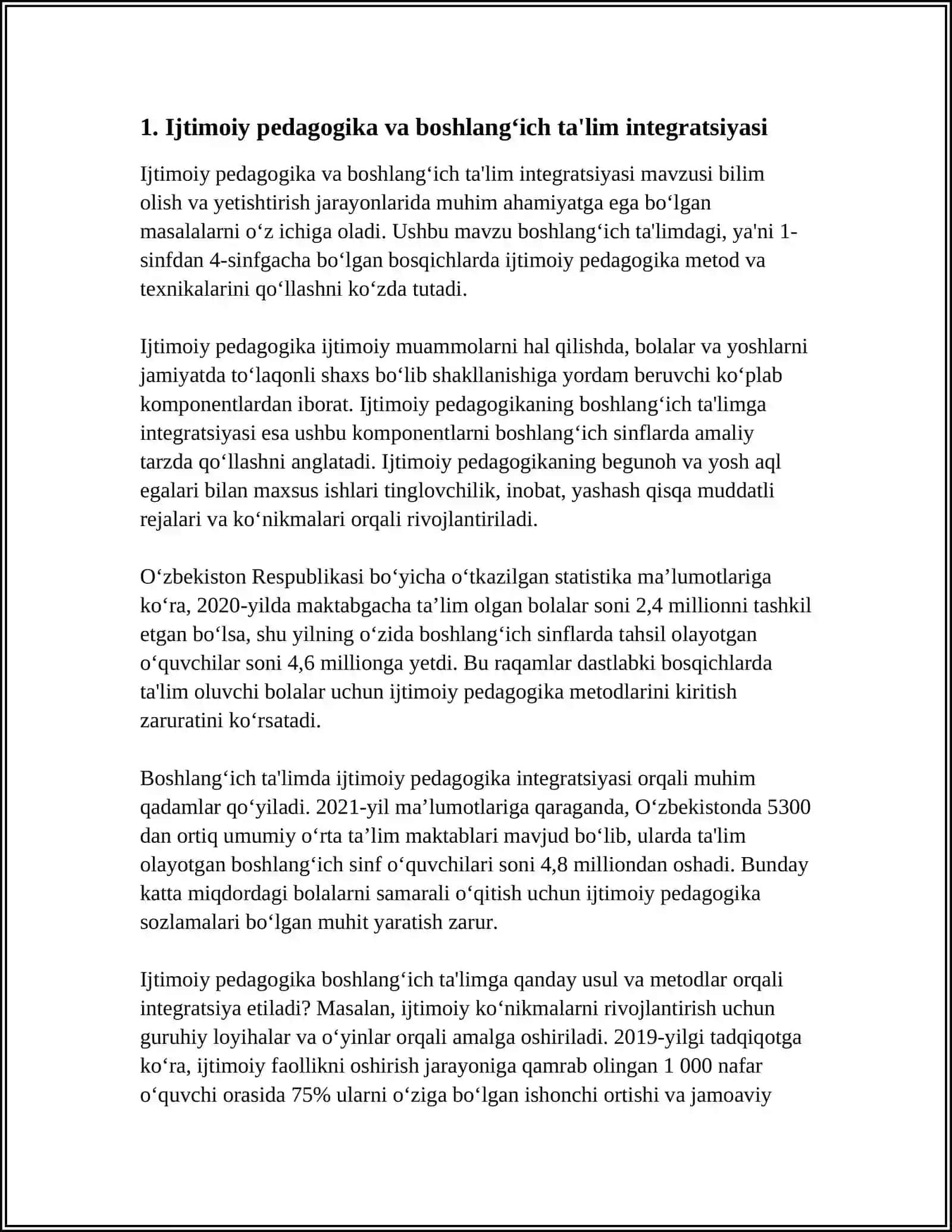BOSHLANGʻICH TA’LIMDA IJTIMOIY PEDAGOGIKA 4