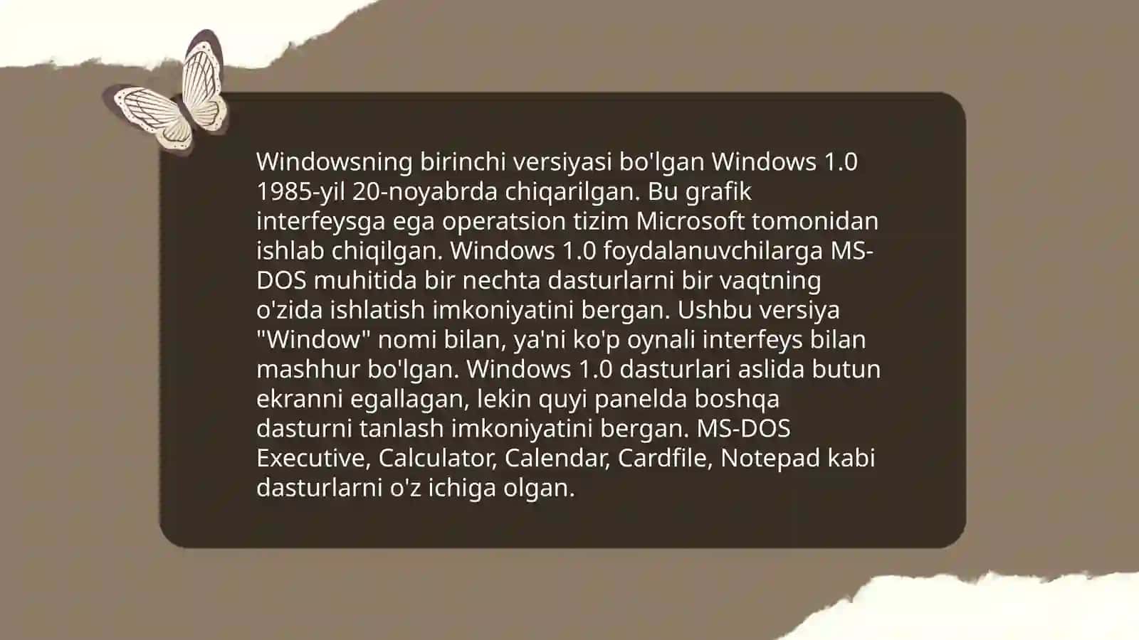 Windows operatsion tizimi tarixi va unda ishlash asoslari 4