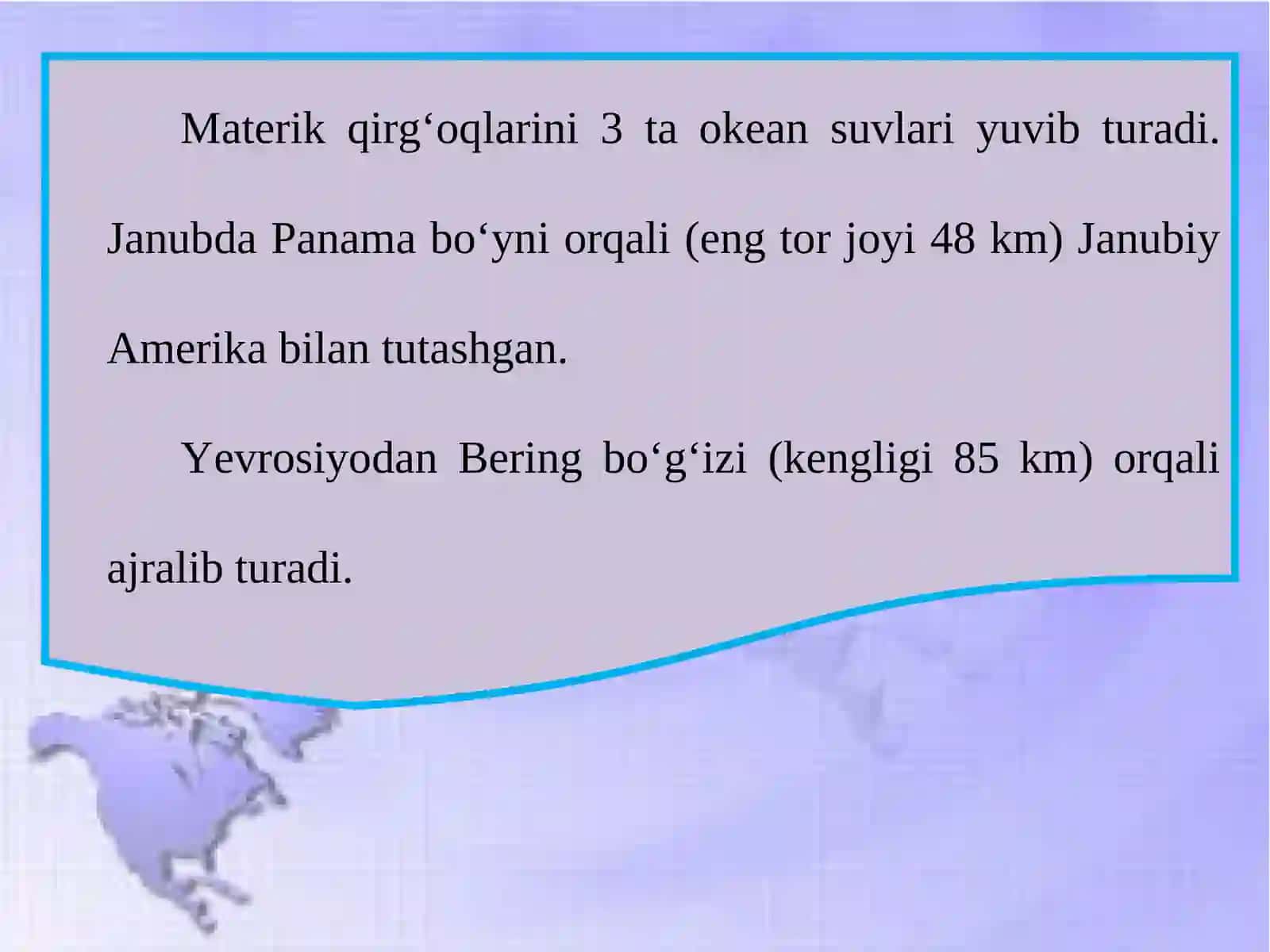 Shimoliy Amerika Geografik o‘rni, o‘rganilish tarixi, geologik tuzilishi, foydali qazilmalari. Relyefi 4