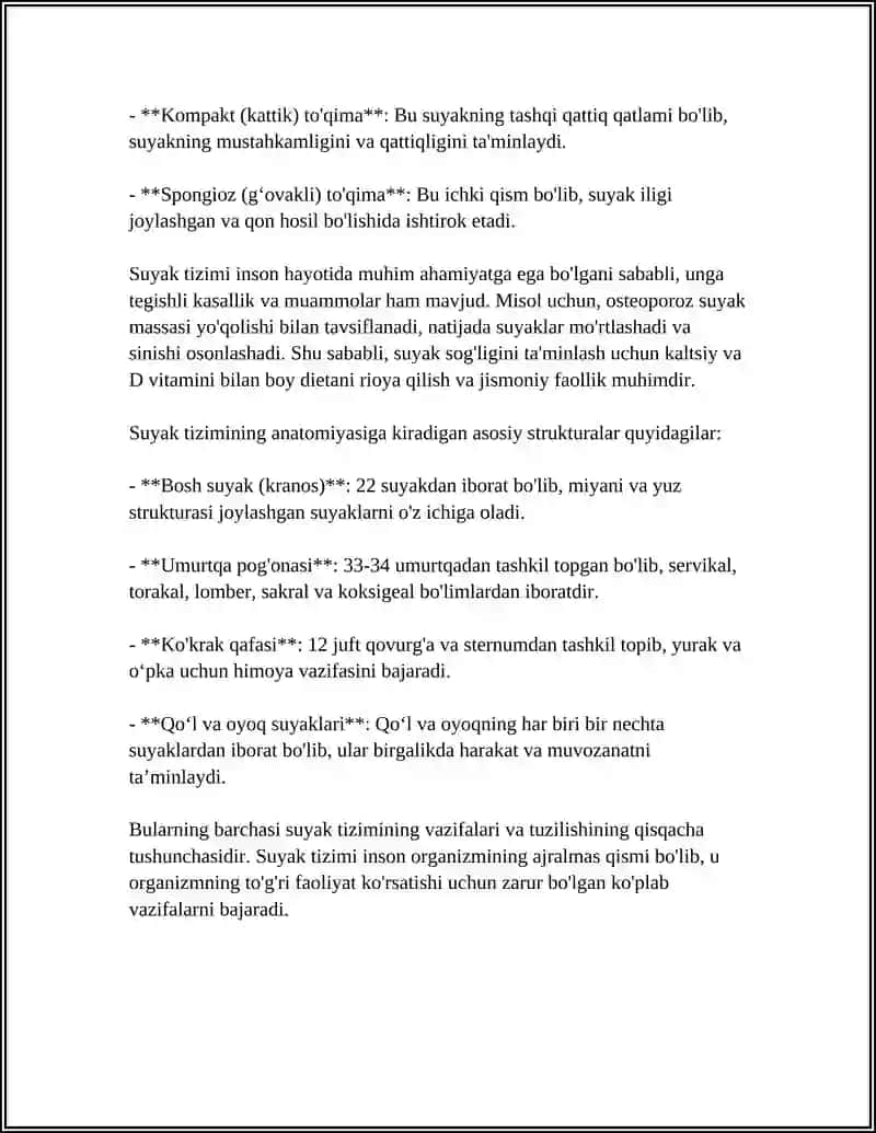 Suyak tizimi va uning vazifalari 4