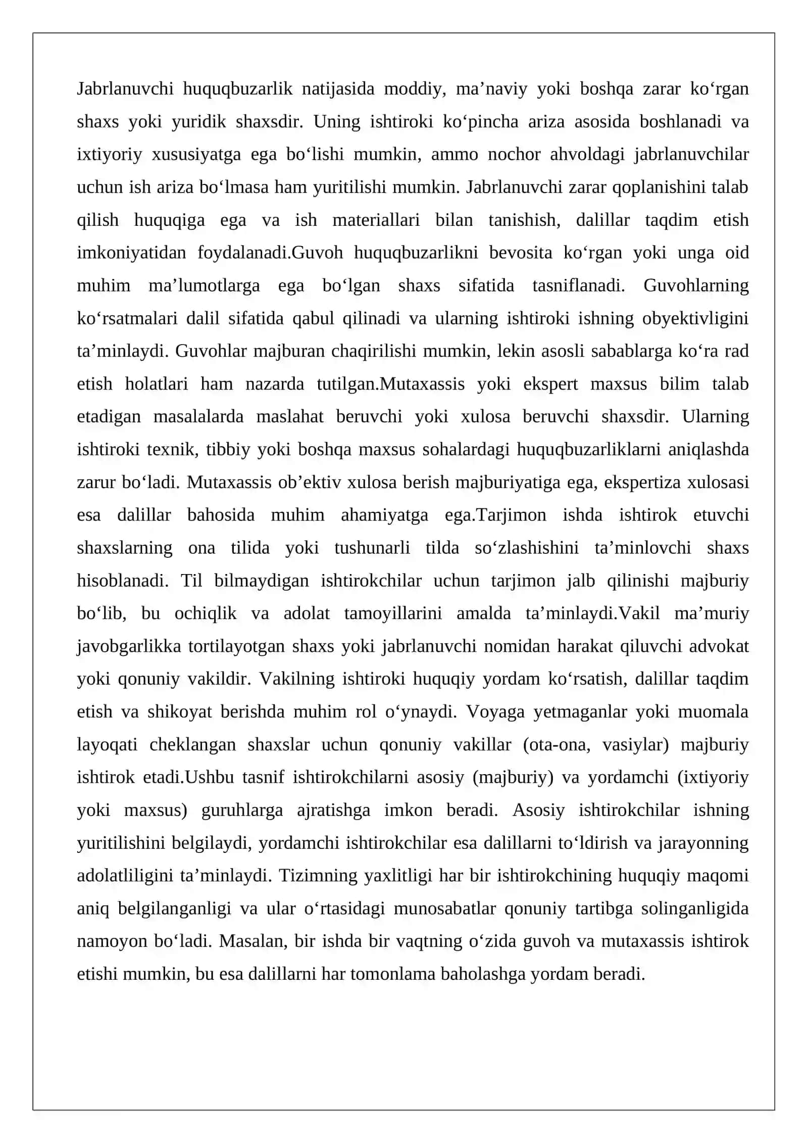 Ma’muriy huquqbuzarlik to‘g‘risidagi ishlarni yuritishda qatnashuvchi shaxslar 4