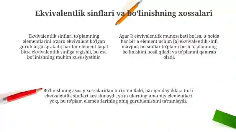 To'plamlarni sinflarga ajratish 4