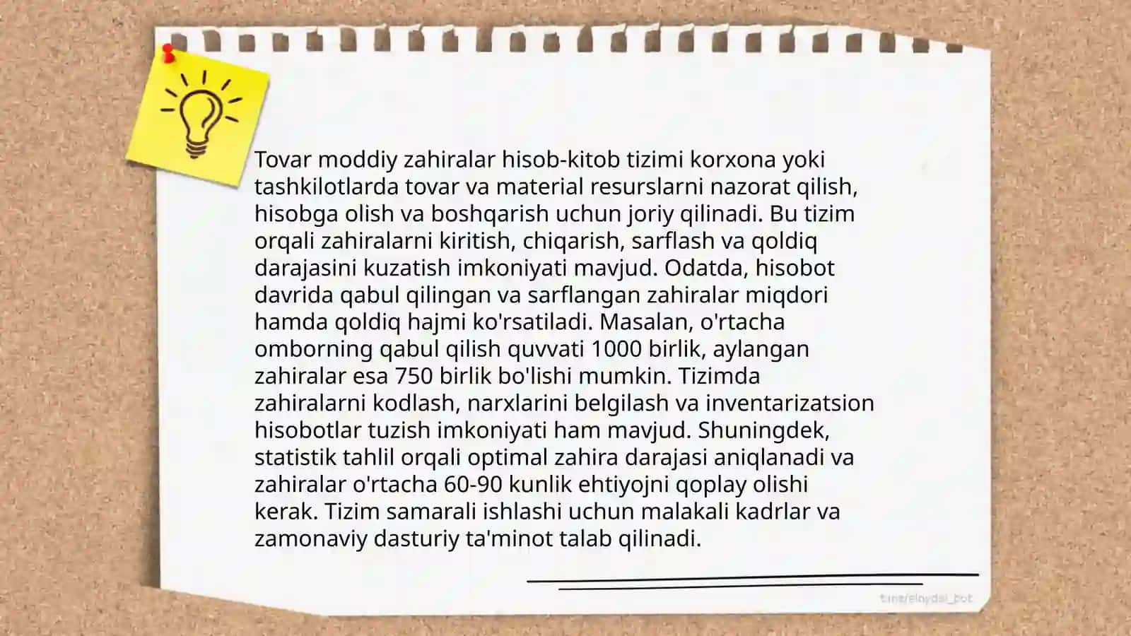 Tovar moddiy zahiralar hisobi 4