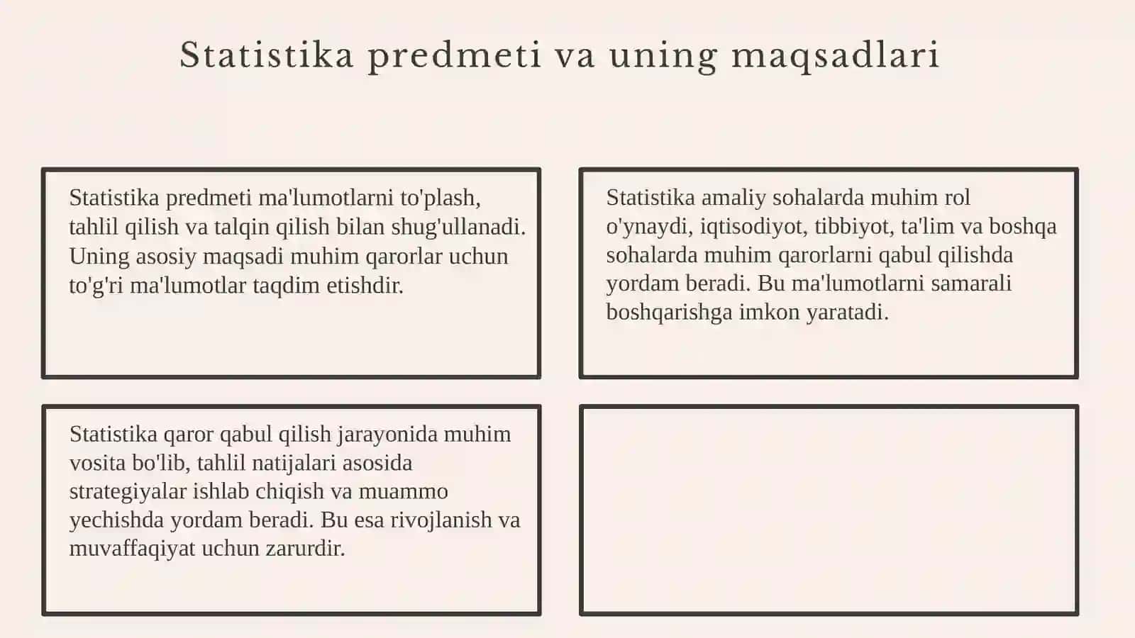 Statistika predmeti va uslubi 4