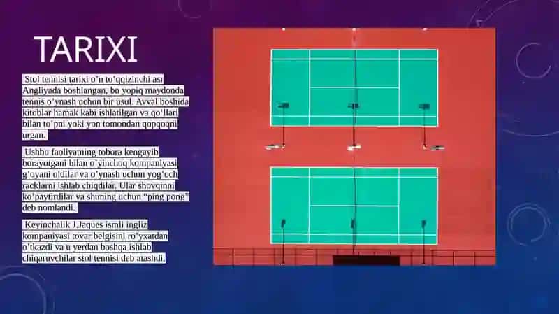 Stol tennis o'yini haqida 4