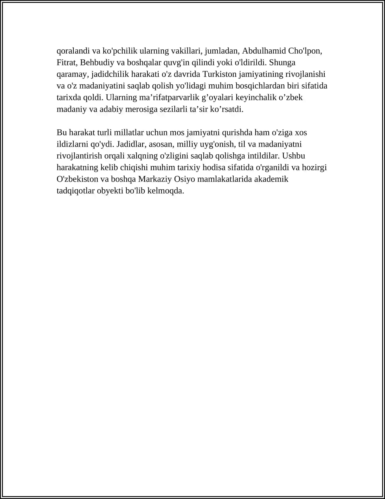 TURKISTON JADITLARI O’ZBEKISTON TARIXIDA YANGILANISH HARAKATI 4