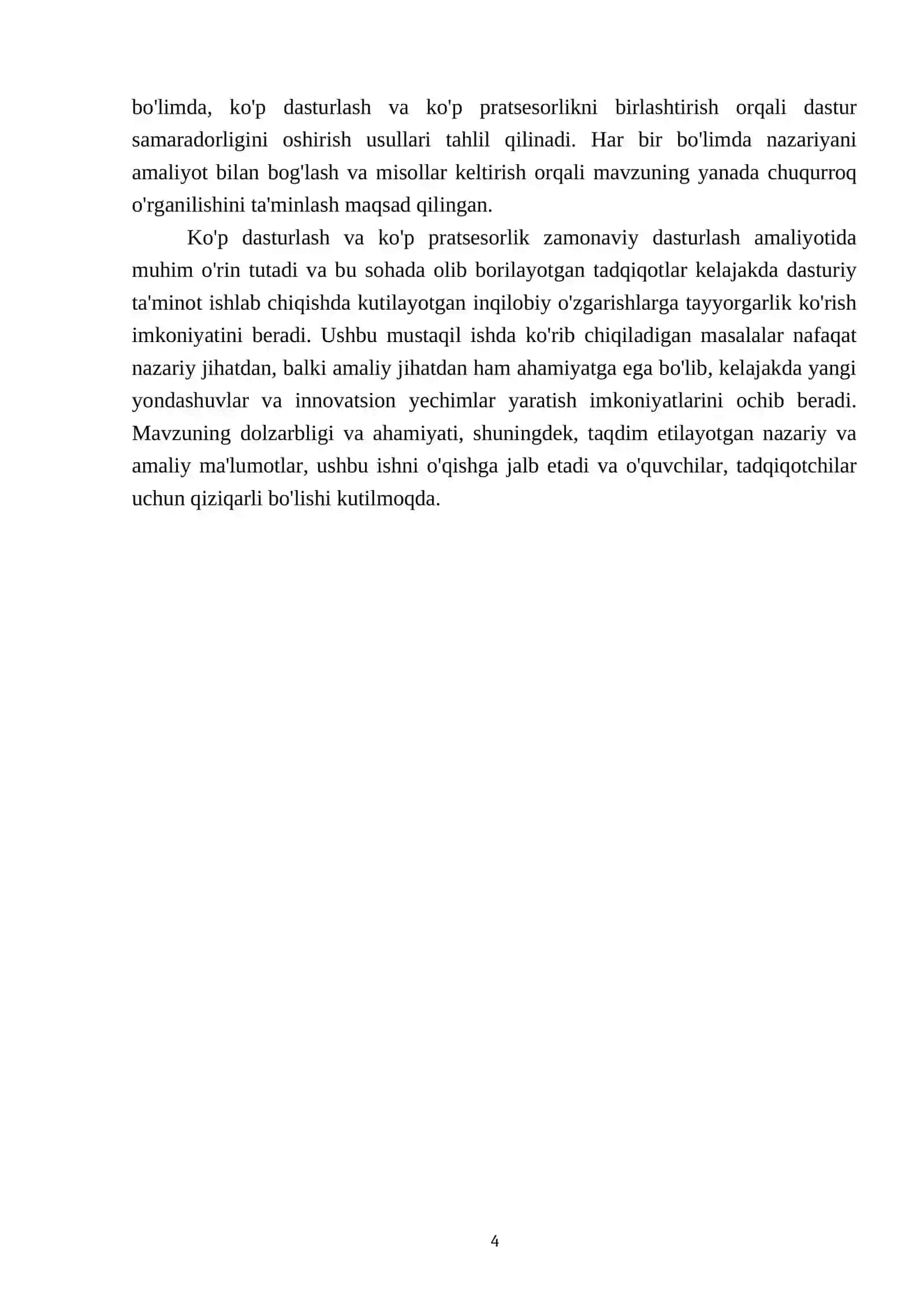 Koʼp dasturlash va kop pratsesorlik 4