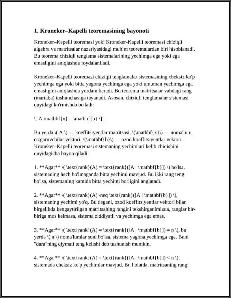 KRONEKER-KAPELLI TEOREMASI VA UNING ISBOTI 4