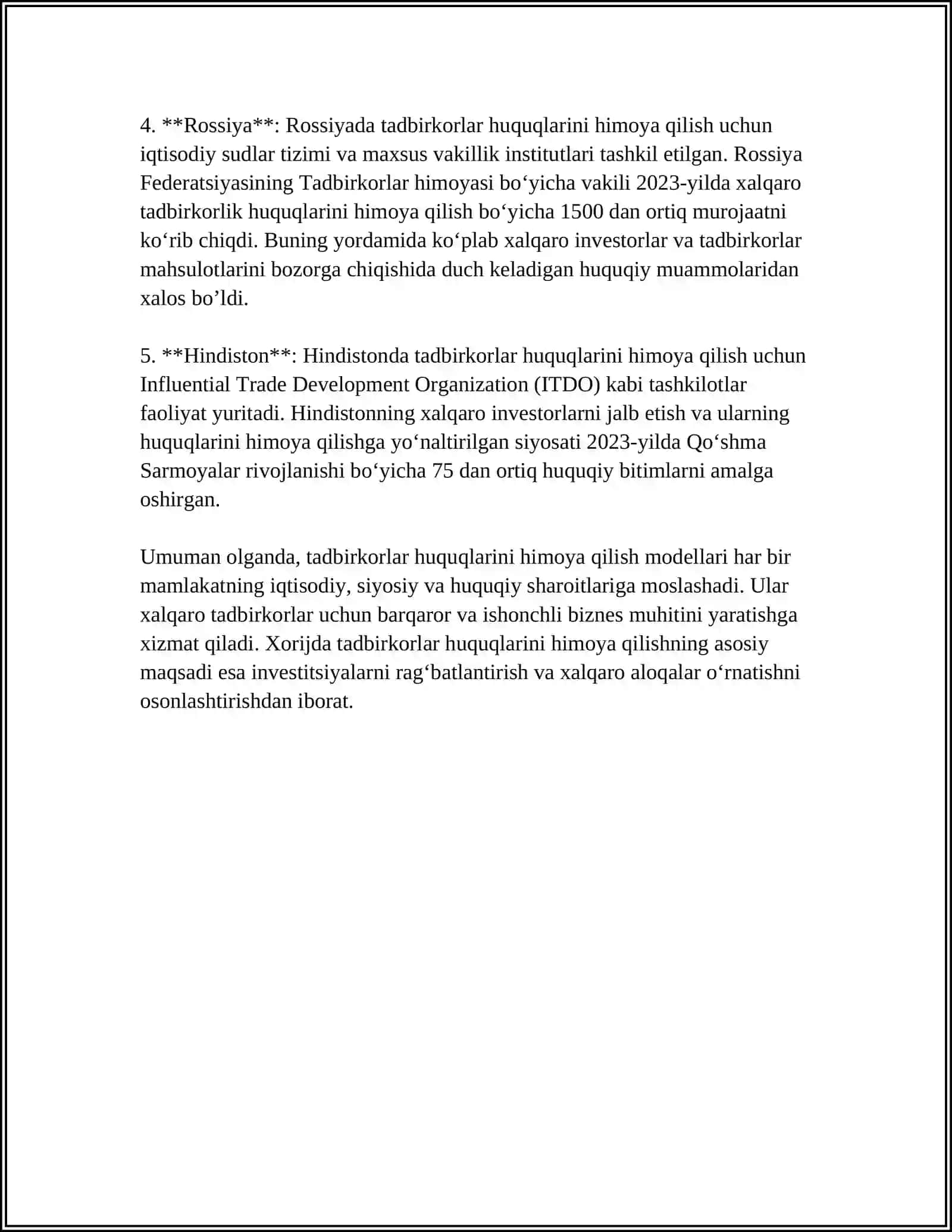 TADBIRKORLAR HUQUQLARINI HIMOYA QILISH BOʻYICHA XORIJ TAJRIBASI 4