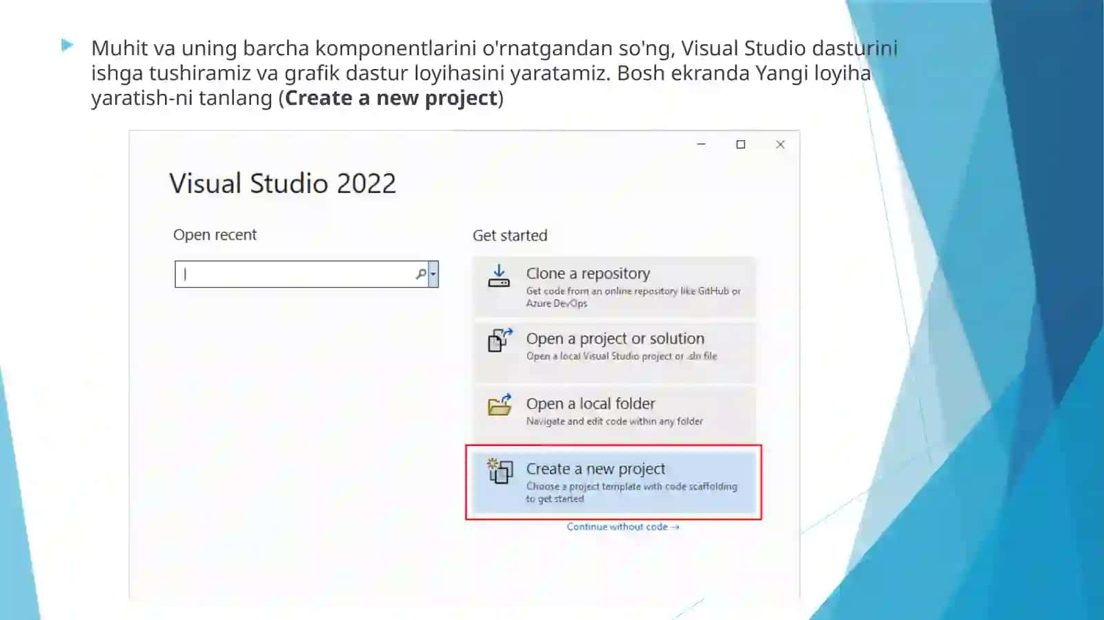 Windows Forms ilovalarni yaratish. Windows Formsga kirish. Forma xossalari. Hodisalar. Komponentlar. Ilova xossalari, sozlamalari. Ilova maketini yaratish. 4