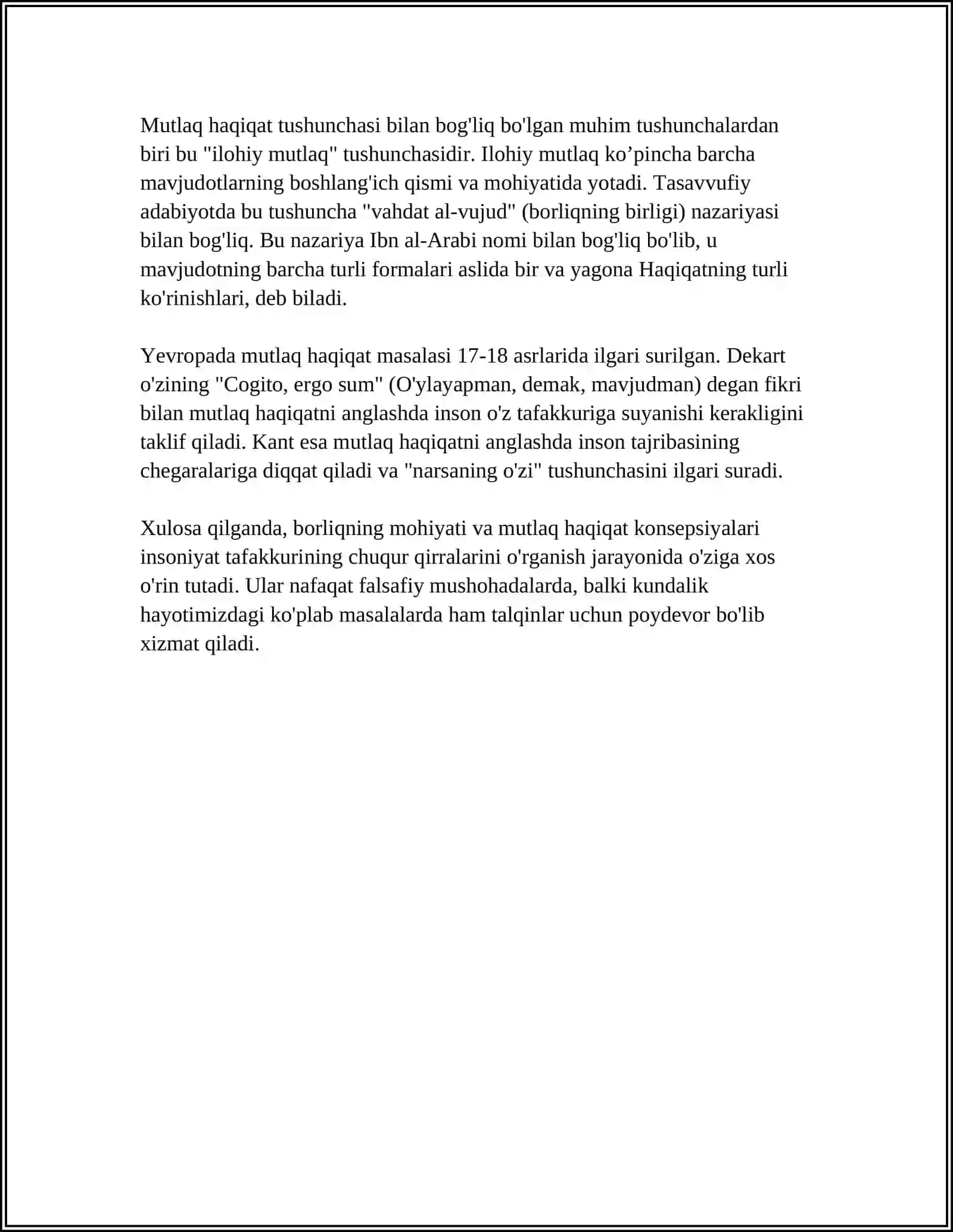 FALSAFA VA TABIIY ILMIY FANLARDA BORLIQNING MOHIYATIGA OID KONSEPSIYA 4