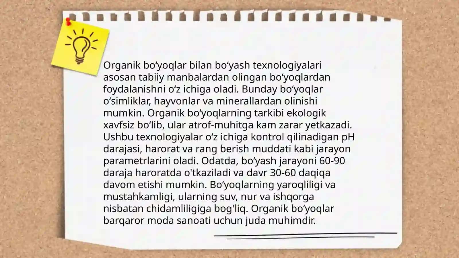 Toʻqimachilik materiallarini ekologik boʻyoqlar bilan boʻyash 4