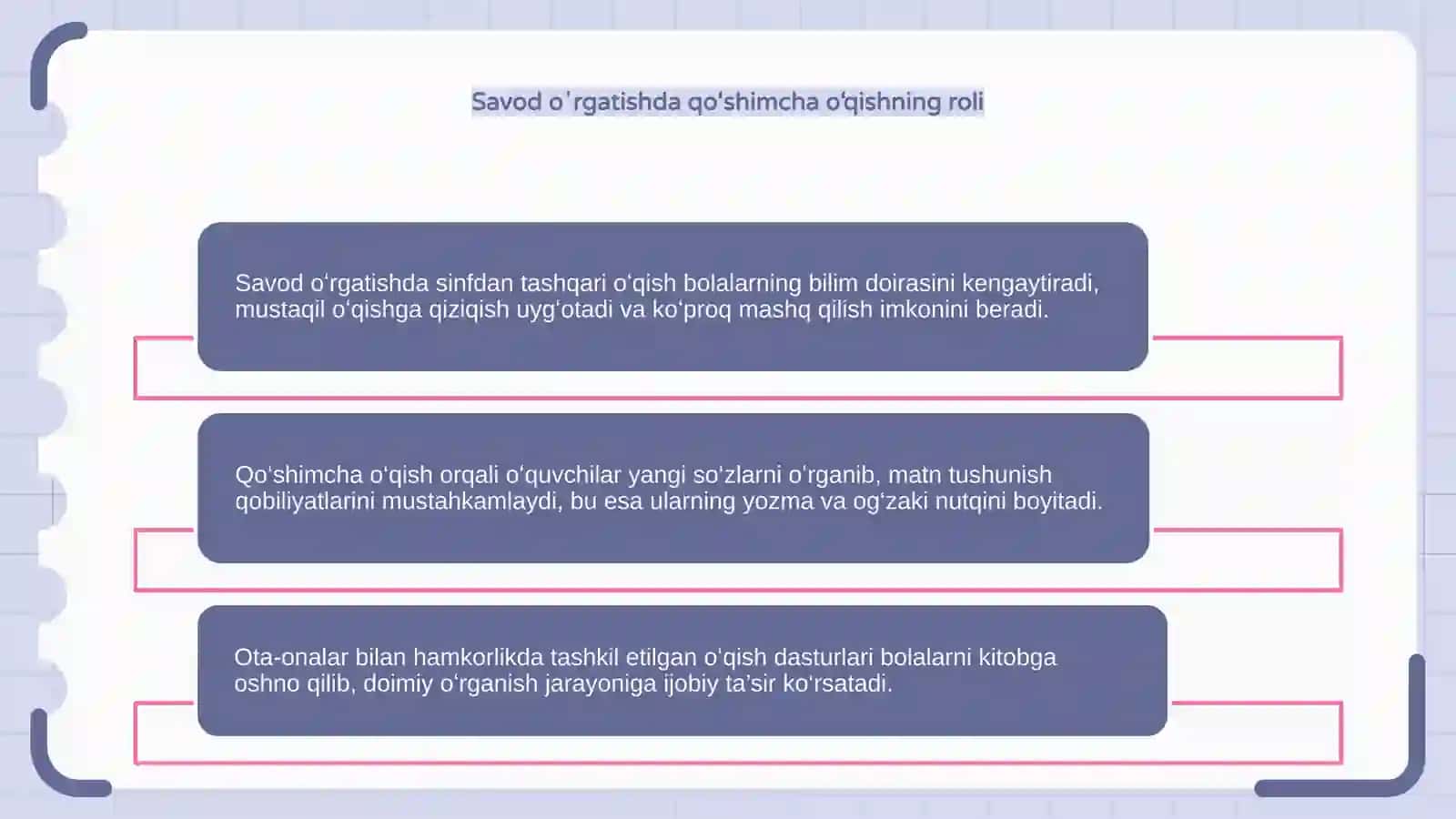 Sinfdan tashqari oʻqish nima? 4
