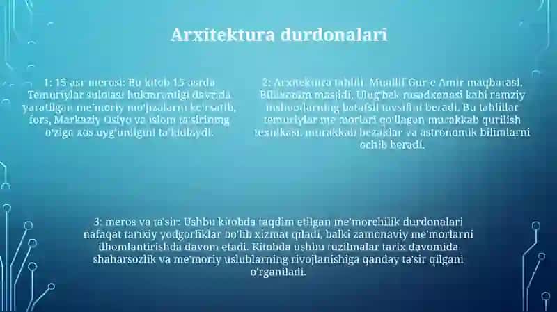 Temuriy Hukmdorlar Faoliyatiga Nazar 4