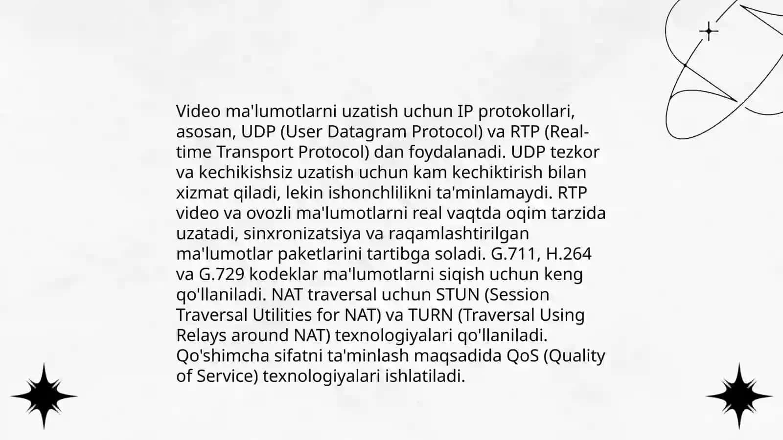 IP protokol asosida video xabarlarini uzatish xususiyatlari, standartlari va texnologiyalari 4