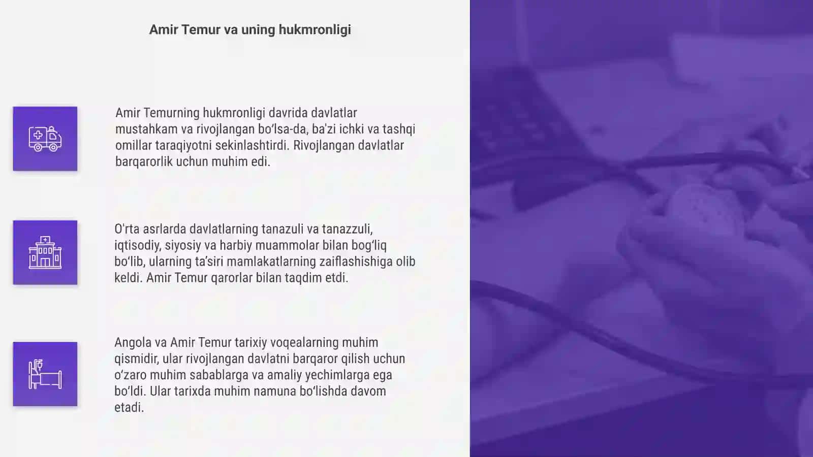 Rivojlangan o'rta asrlarda davlatlarni taraqiyat va tanazuli sabablari:amir Temur va Angola 4