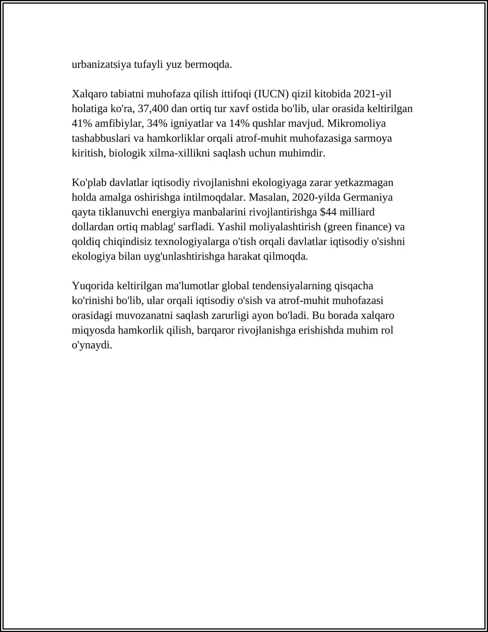 Iqtisodiy o'sish va atrof-muhit muhofazasi 4