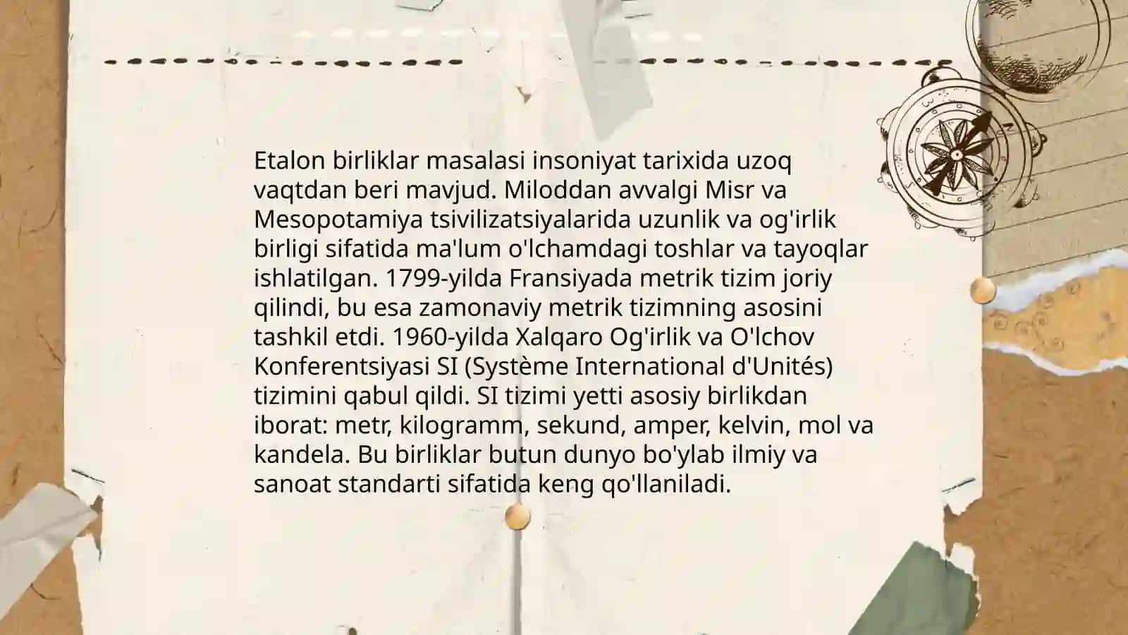Miqdorlarning etalon birliklari,kelib chiqishi va saqlanishi 4