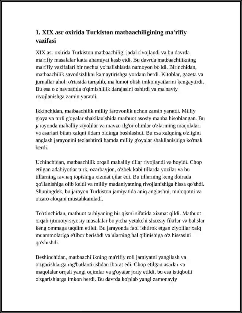 XIX OXIRIDA TURKISTON MATBAACHILIGINING IJTIMOIY AHAMIYATI 4