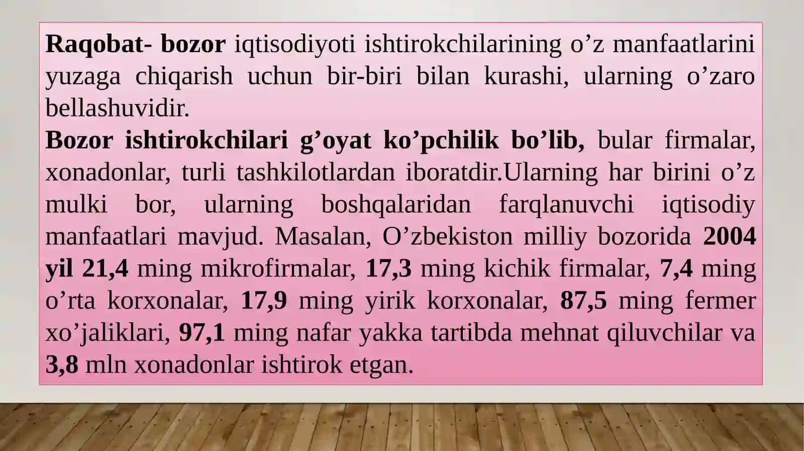 Nomukammal bozorlardagi firmalar faoliyati 4