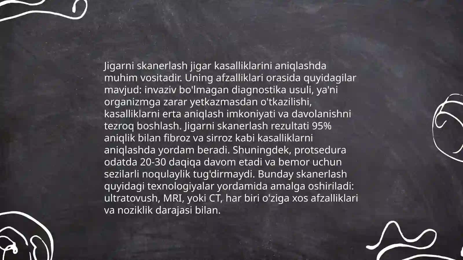 Xolesistografiya, Jigarni skanerlash, UTT jigar va o’t qopni 4