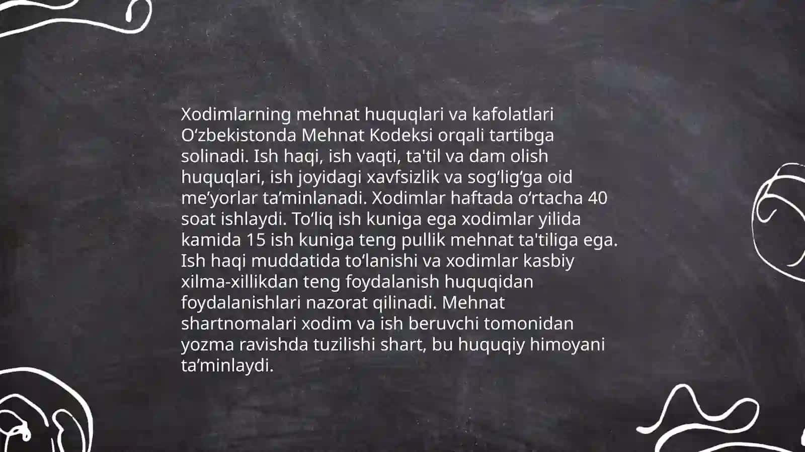 O'zbekiston Respublikasining Mehnat kodeksi va uning ahamiyati 4
