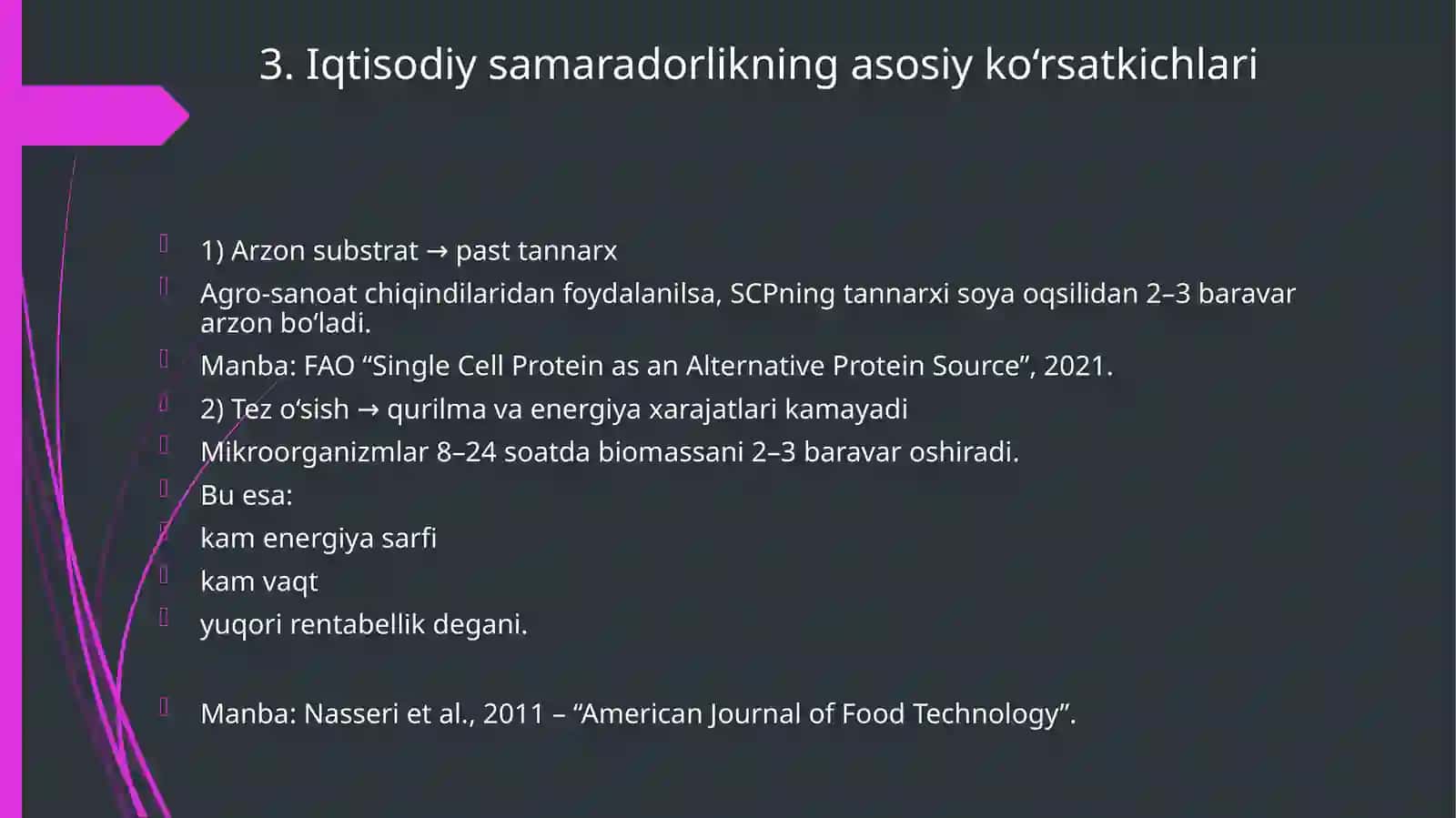 Bir hujayralilar oqsilidan foydalanishning iqtisodiy samaradorligi 4