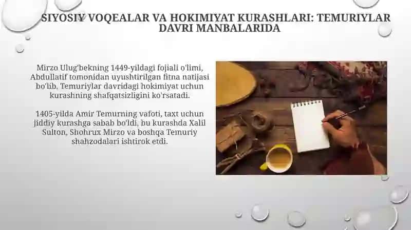 Temuriylar davri yozma manbalarida Markaziy Osiyo 4