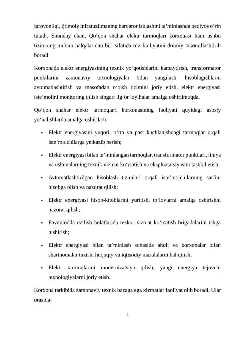 Elektr energiyasining ishlab chiqarilishi, uzatilishi va taqsimlshining tizimi 4