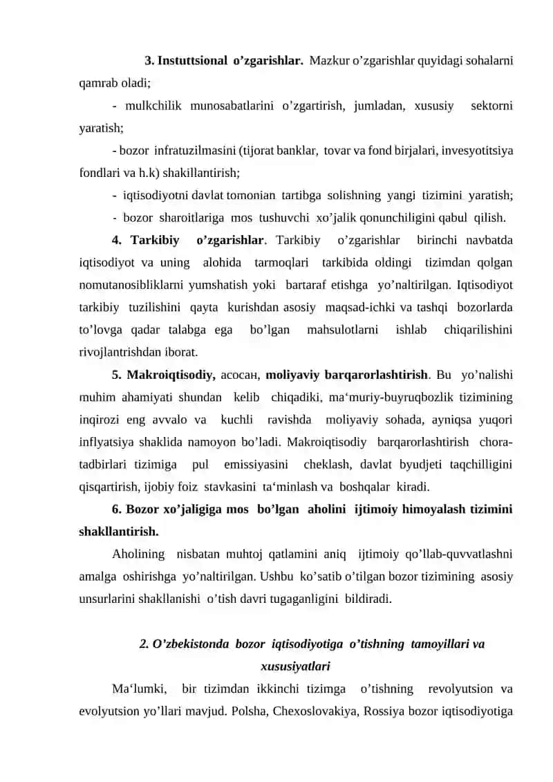 O’zbekistonda bozor munosabatlariga o’tishning huquqiy asoslarini yaratilishi 4