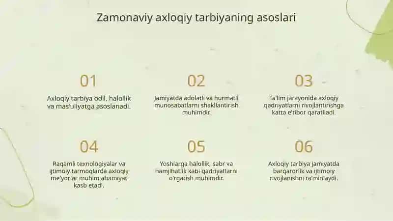 ZAMONAVIY AXLOQIY TARBIYANING YUTUQLARI VA KAMCHILIKLARI 4