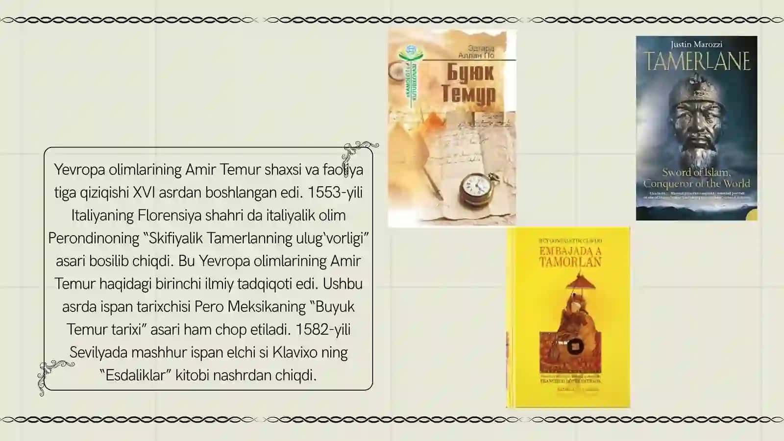 AMIR TEMURNING JAHON TARIXIDA TUTGAN O‘RNI 4