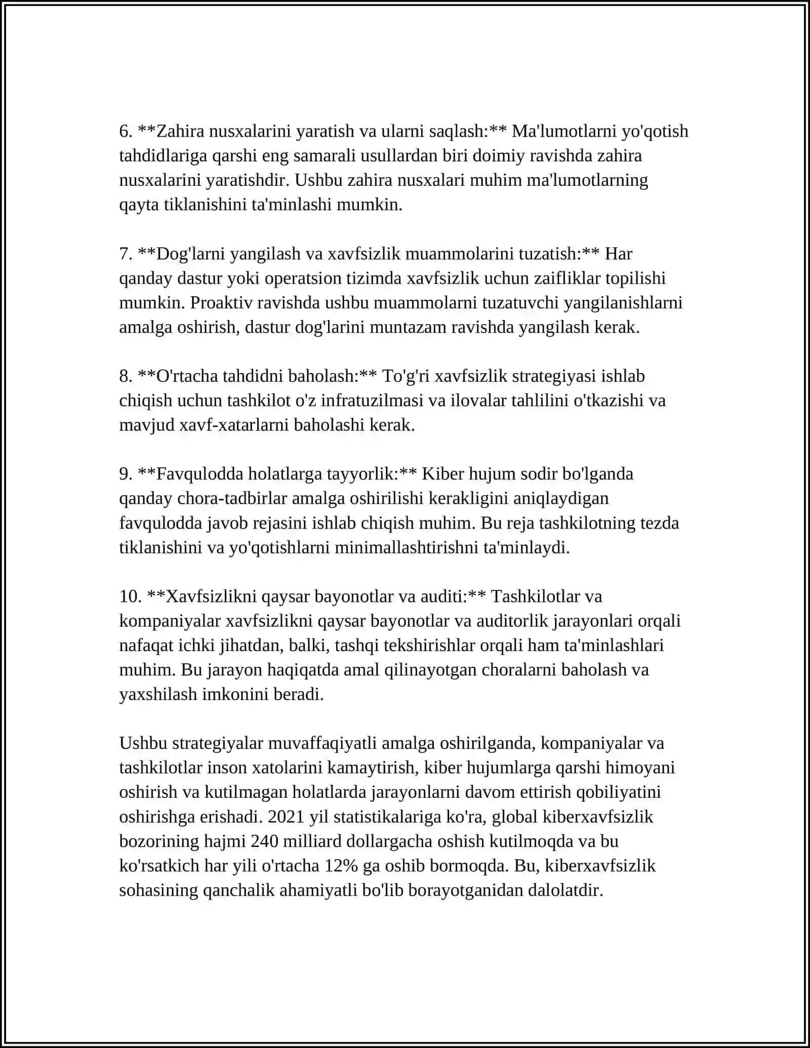 MUSTAQIL ISH Mavzu: NUKUS TATU KIBERXAVFSIZLIK INJINIRINGI 4