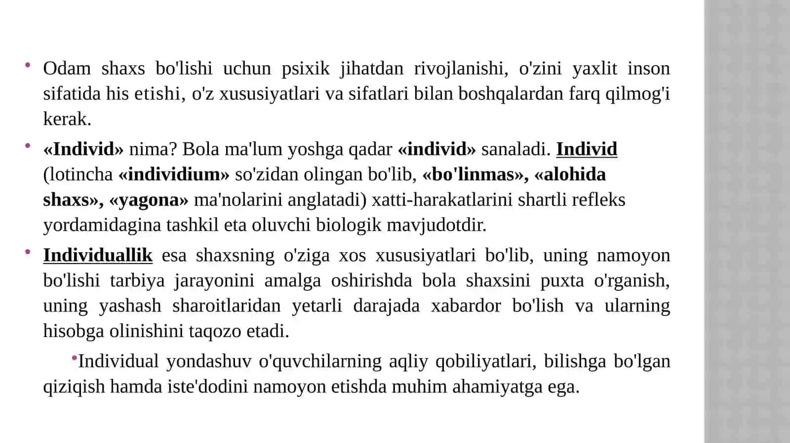 Shaxsning rivojlanishining umumiy qonuniyatlari 4