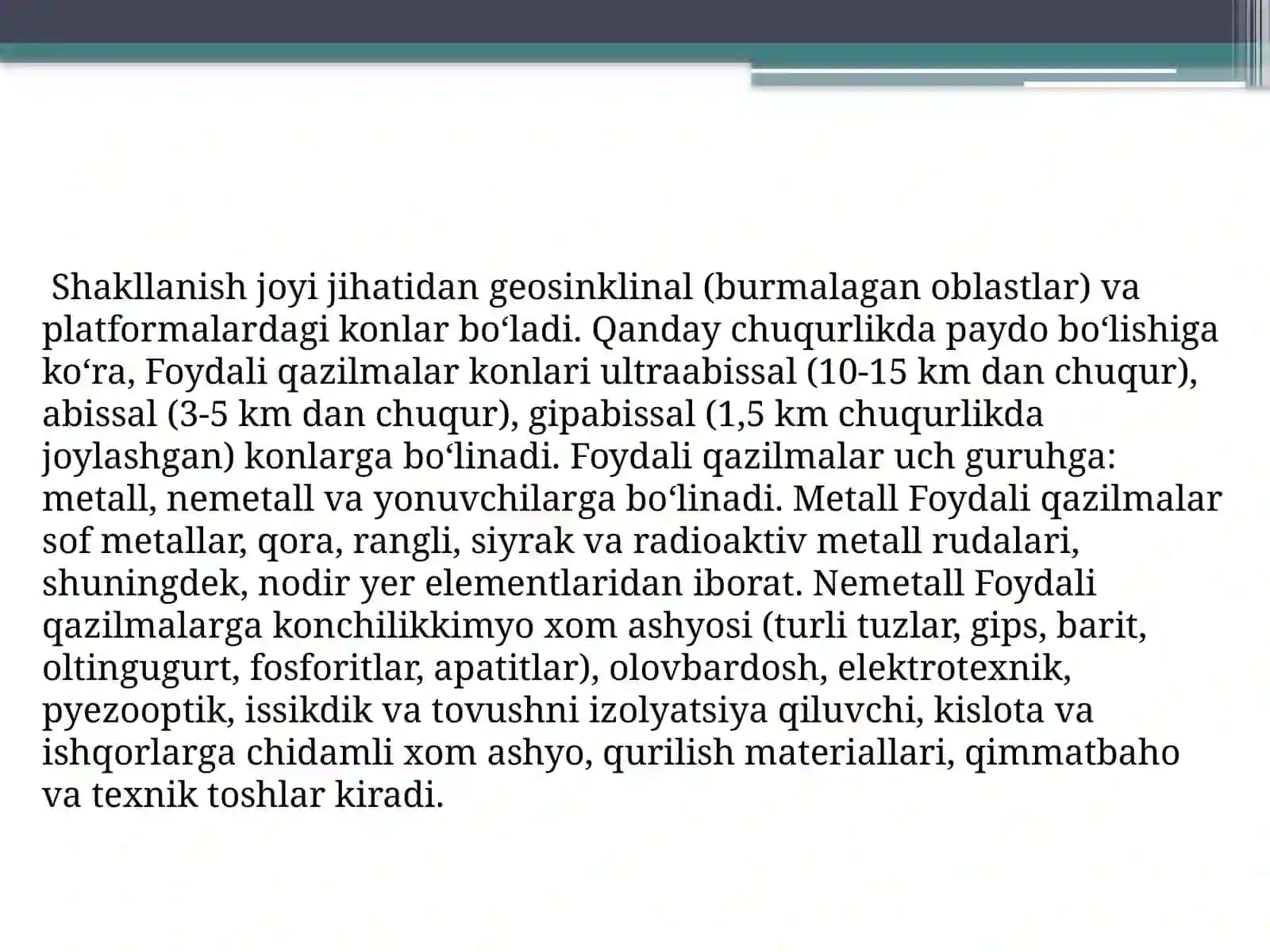Foydaliqazilmalar, mineral xomashyolar 4