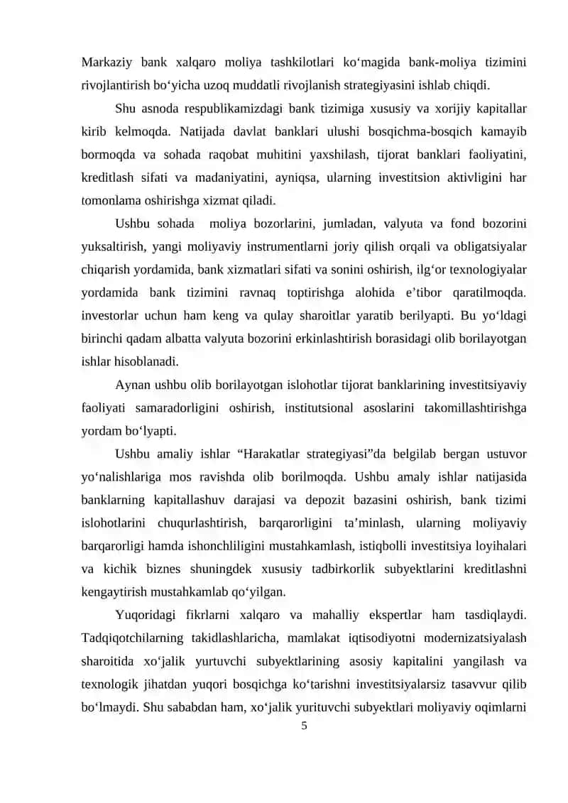 JAHON BANKLARI BILAN HAMKORLIKDA ISHLASHNI RIVOJLANTIRISH YO‘LLARI KURS ISHI 4