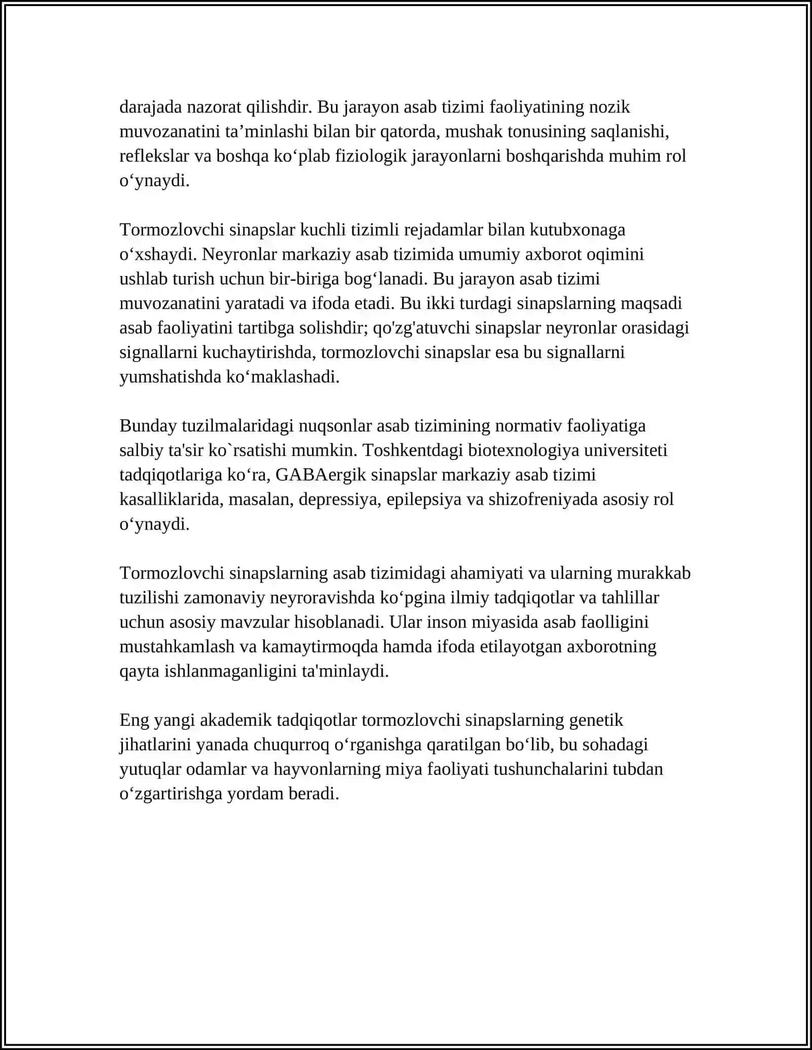 MARKAZIY NERV SISTEMASINING TORMUZLOVCHI SINAPSLARI 4