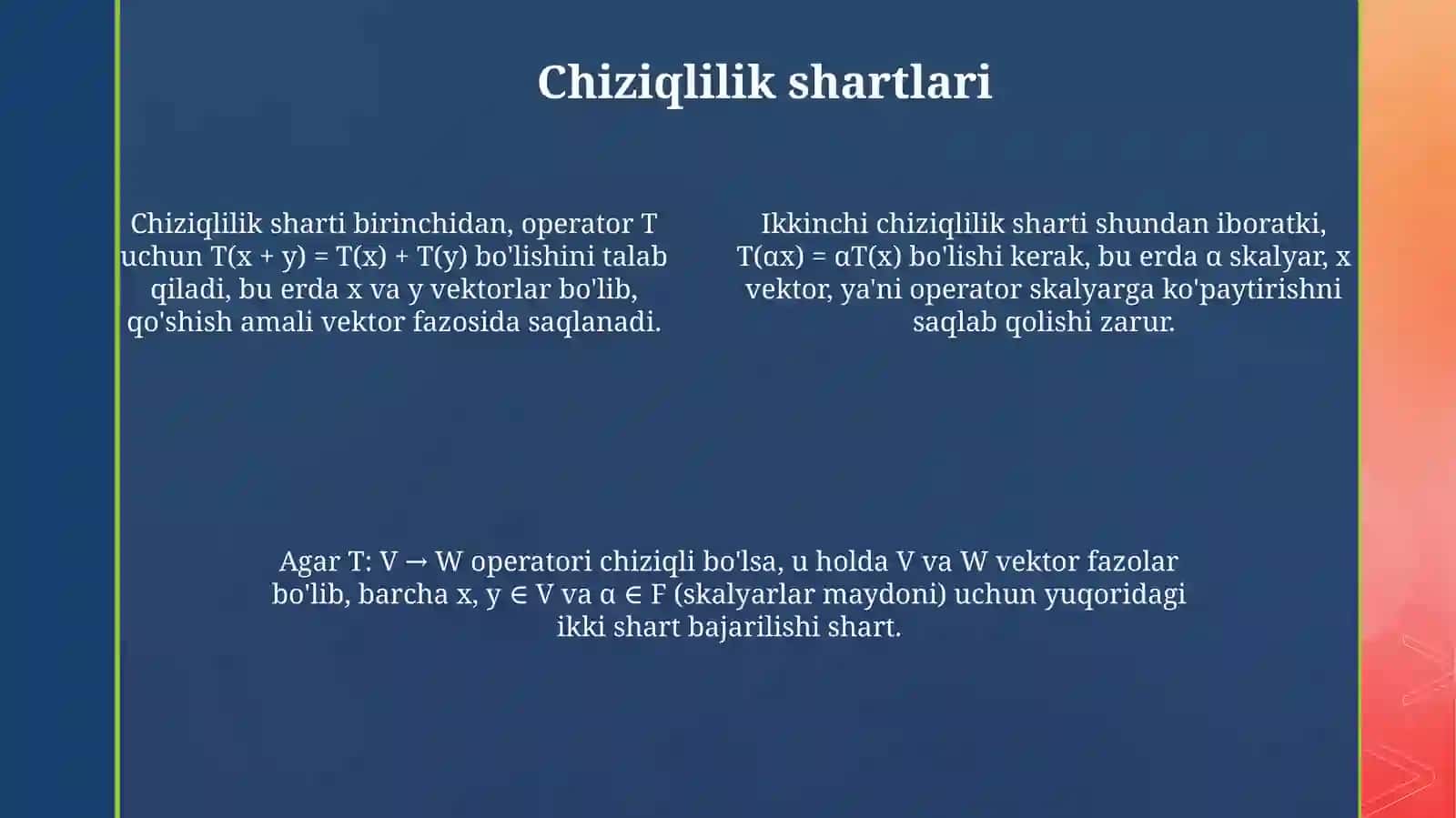 Chiziqli operatorlar 4