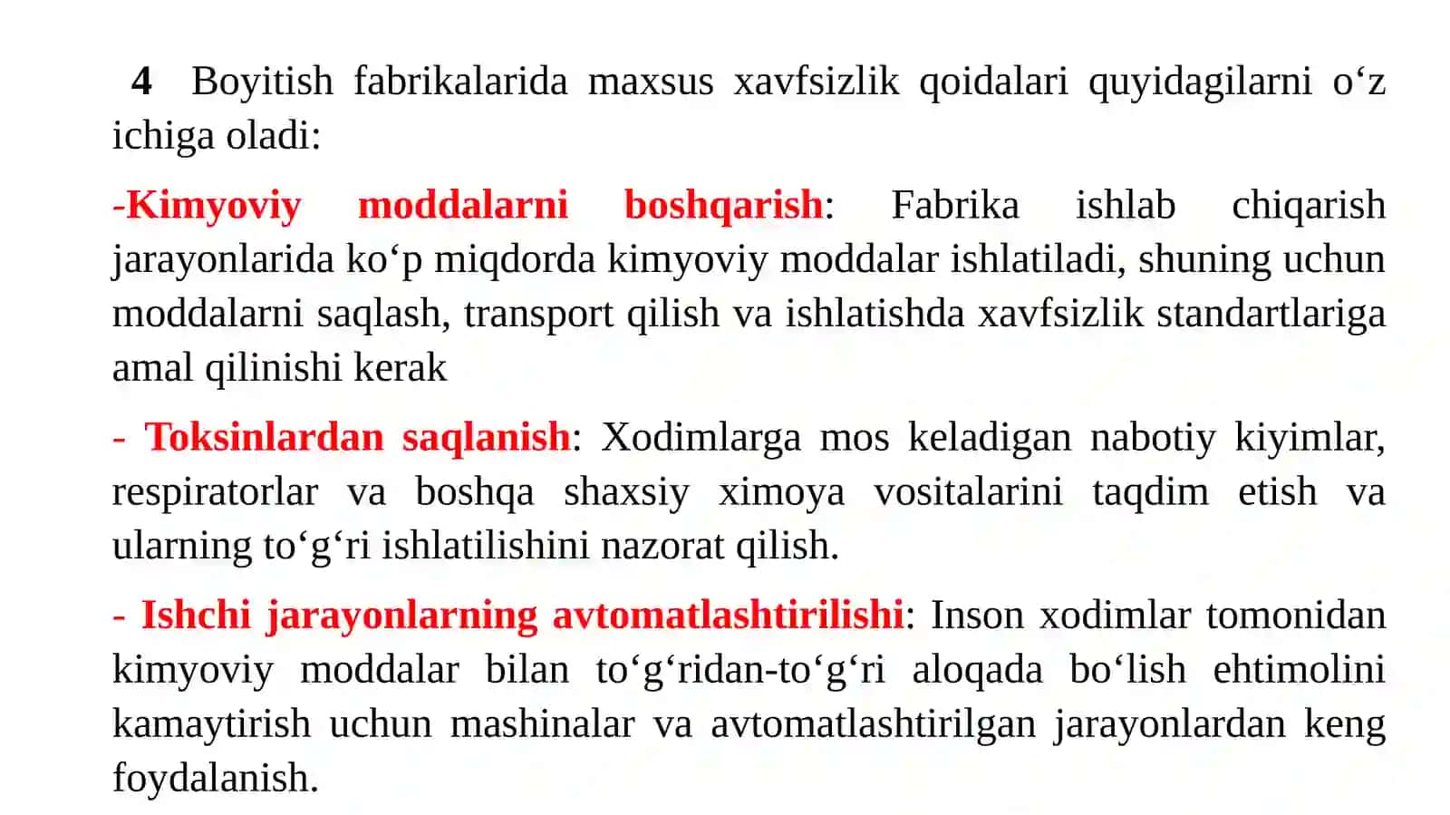 Xavfsizlik chor-tadbirlari va xavfsizligi standartlari 4