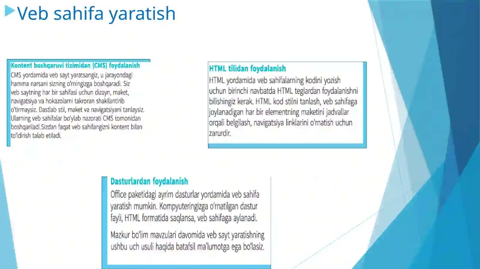 Veb-sayt yaratish 4
