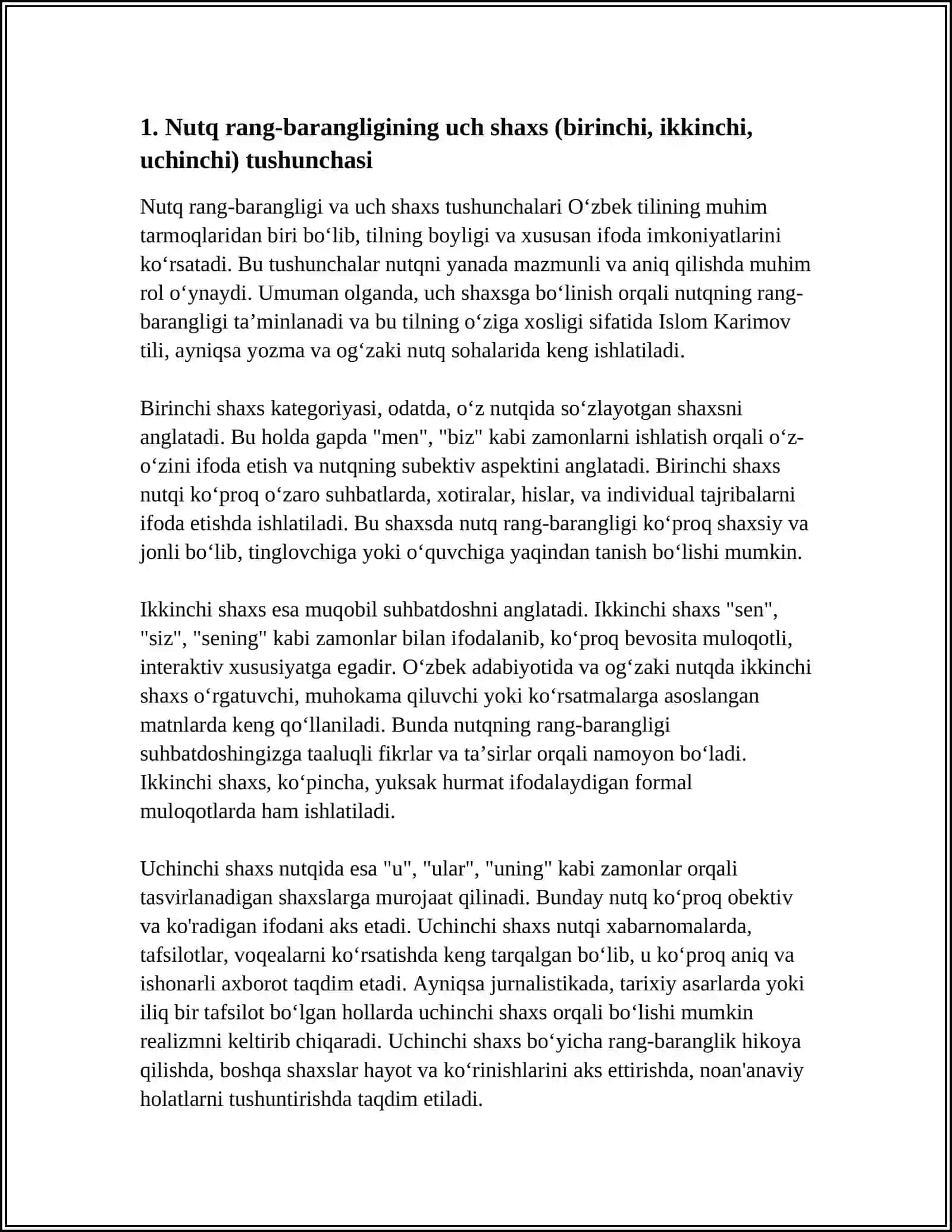 Nutq Rang-Barangligining Uch Shaxsga Boğliqliği 4
