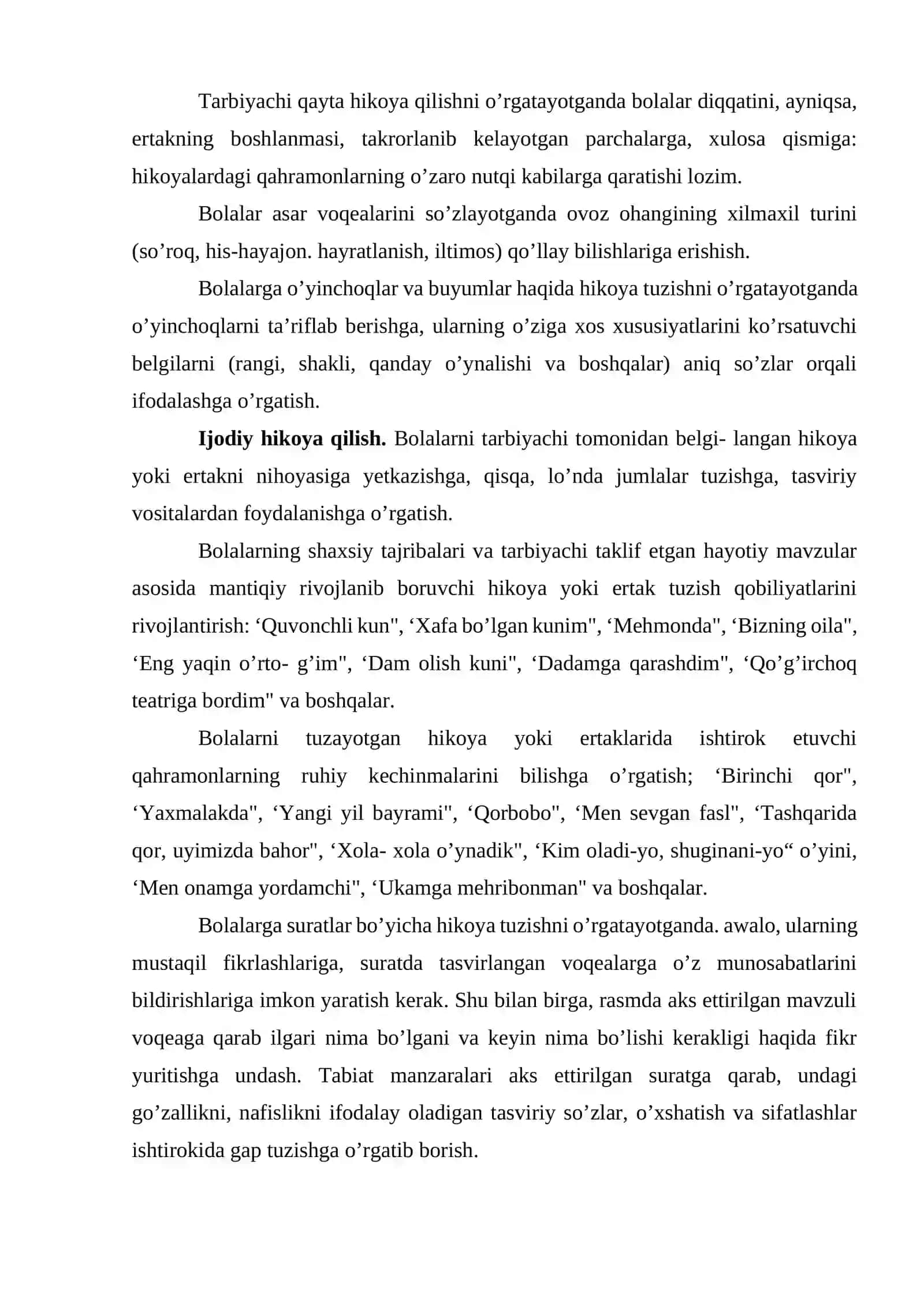 Bolalarni hikoya qilishga (monolog nutqqa) o’rgatish 4