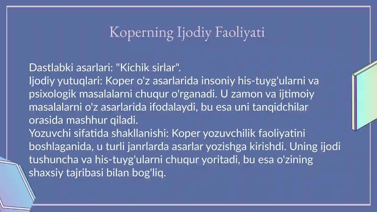 Jeyms Fenimuar Koperning hayoti va ijodi Izquvarromani haqida 4